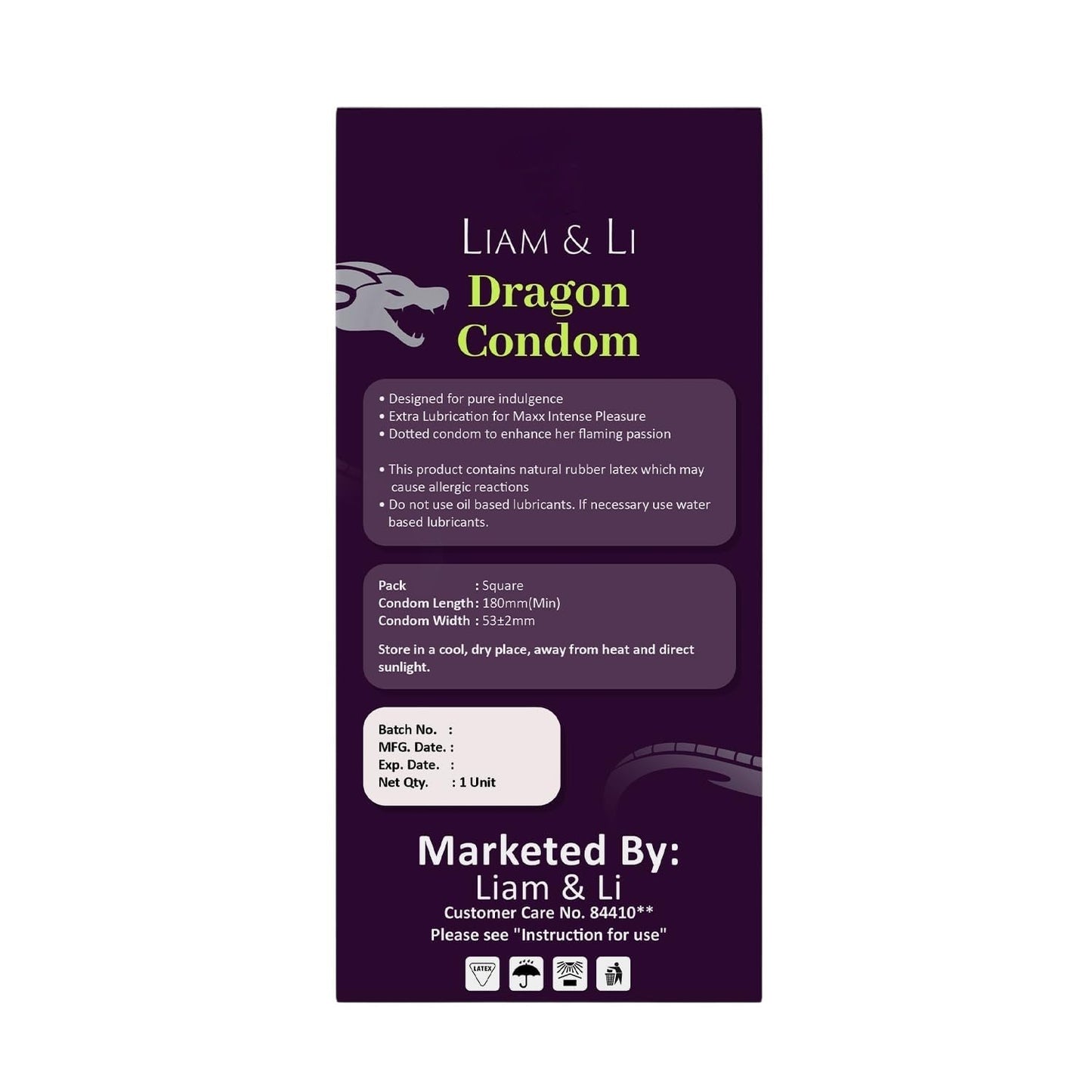LIAM & LI Premium Size Silicone Dragon 7 Inch Condom For Men | Dragon condom 7 inch big size