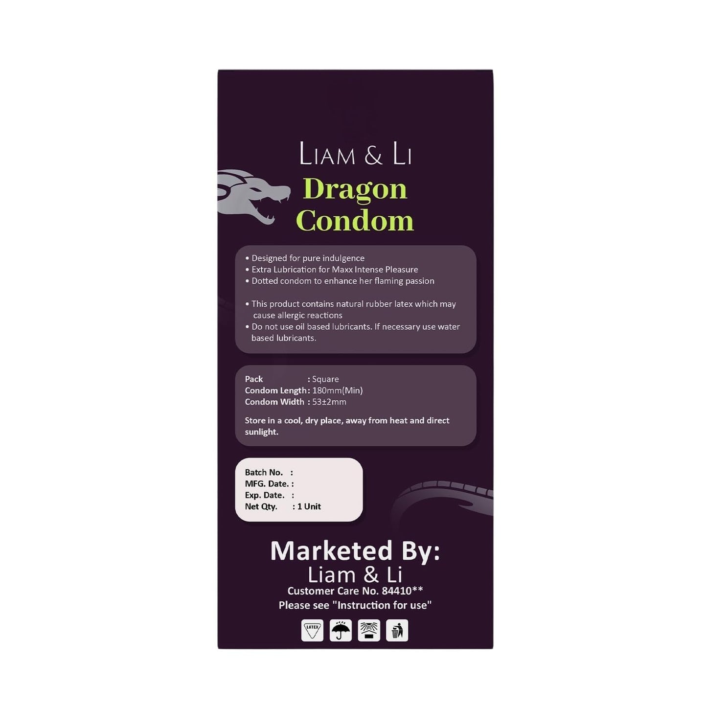 LIAM & LI Premium Dragon Textured 6 Inch for Men | Reusable | Skin Color | Pack of 1