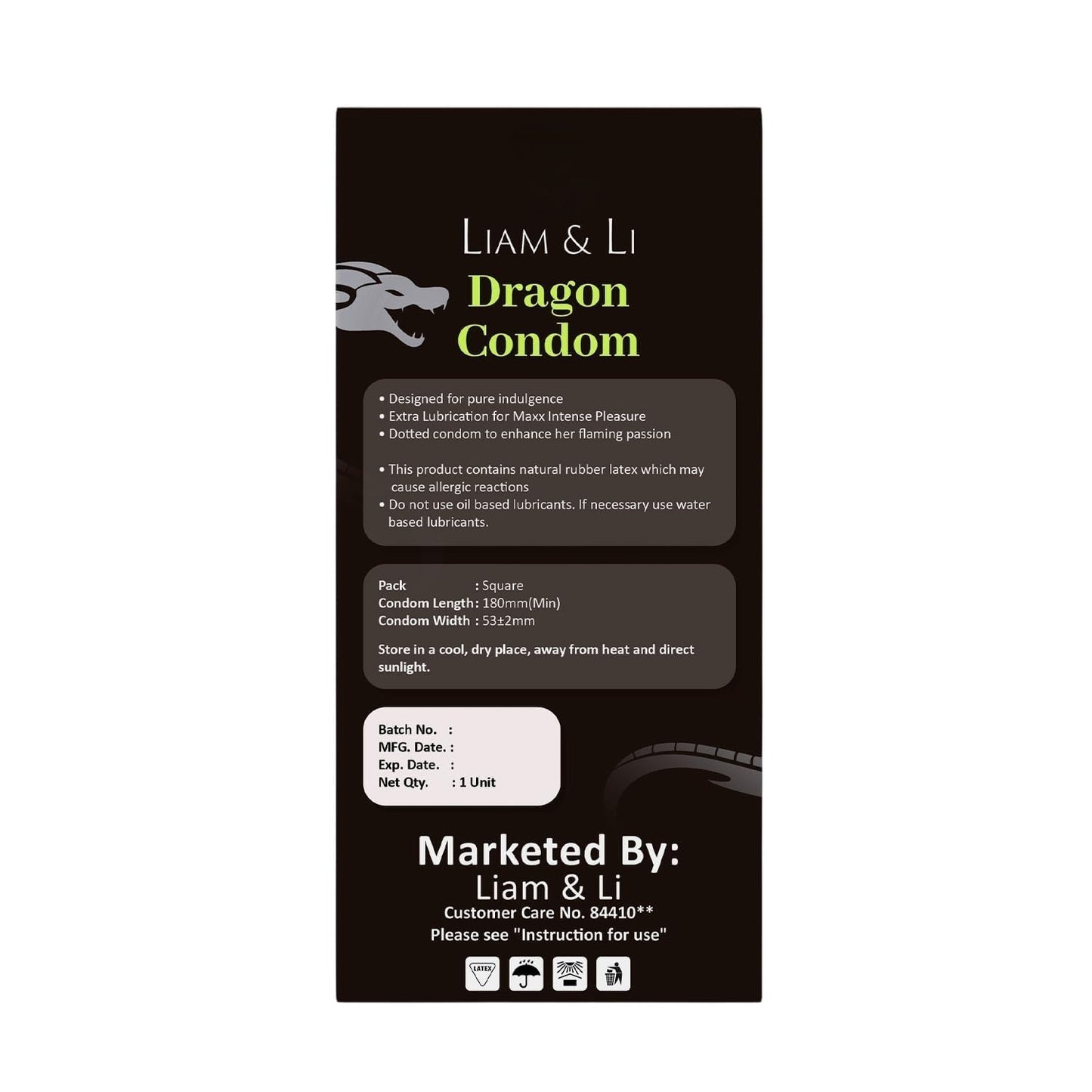 LIAM & LI Big Extra Size Dragon 5 inch imported Condom for Man | Extra Time| long-lasting condom