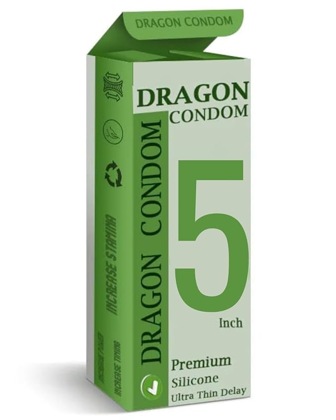 LIAM & LI Dragon Premium Silicone Condoms, Ultra Thin Delay, Extra Large 5-Inch Size