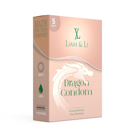 LIAM & LI Imported Dragon Condoms for Men – 5 Inch, Extra Long Size, Ultra Thin