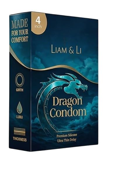LIAM & LI Dragon Long Lasting Premium, 4 Inch, Spermicide-Free, 1 Piece
