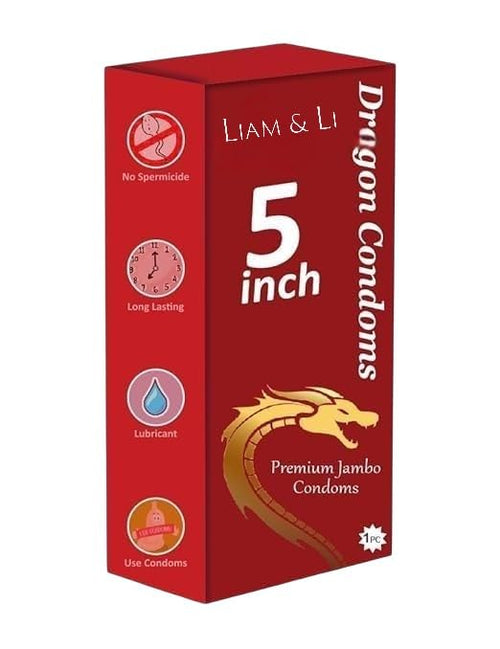LIAM & LI Dragon Long Lasting Premium, 5 Inch, Spermicide-Free, 1 Piece