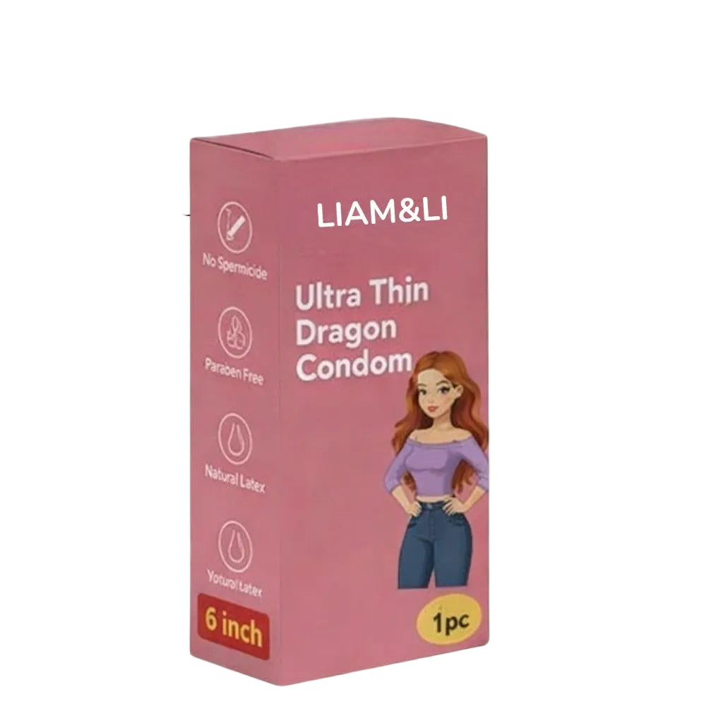LIAM & LI Big Extra Size Dragon Imported Condom for Man | Extra Time | Long-lasting | ultra thin premium | (Pack of 1) (5 inch)