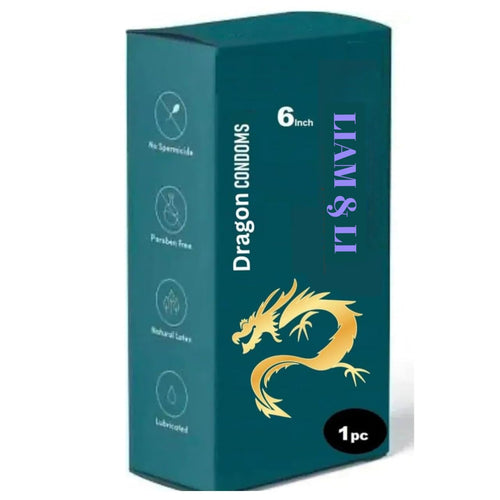 LIAM & LI Dragons Condom For Men 6-inch for regular use | Ultra Soft | Long Lasted | Extra Pleasure | Extra size |