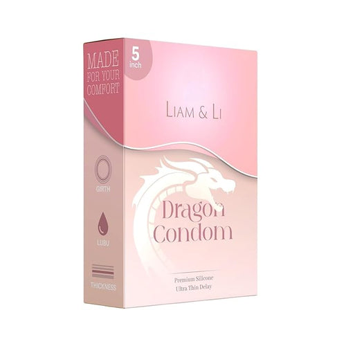 LIAM & LI Dragon Premium Condom, Ultra Thin Delay, Extra Large, Latex Free, Unscented, Male Adult Use