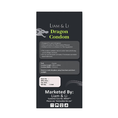LIAM & LI Premium Size Dragon 7 Inch Condom For Men | Dragon condom 7 inch big size