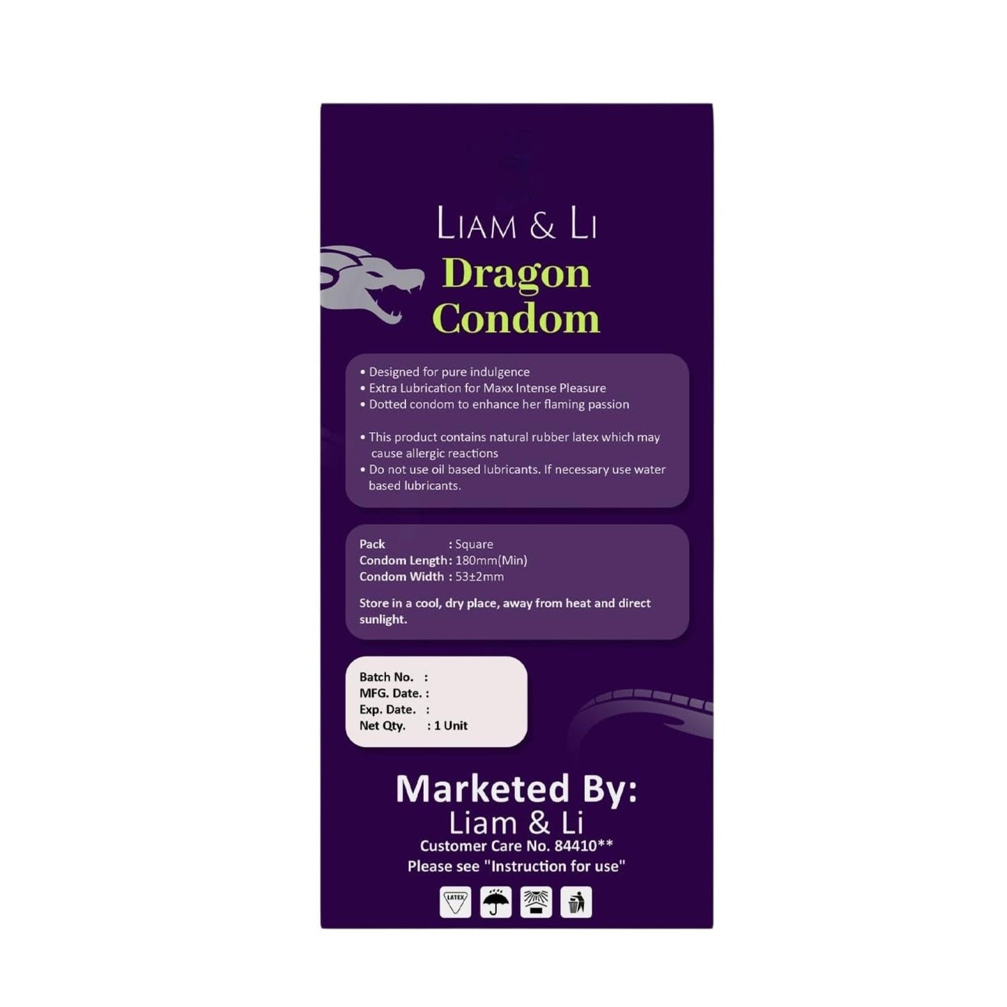 LIAM & LI Imported Dragon condom for mans 7 INCH