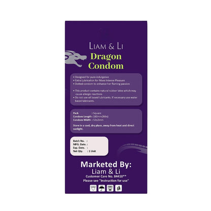 LIAM & LI Dragons Cond-om For Men 8-inch for regular use | Ultra Soft | Long Lasted | Extra Pleasure | Extra size