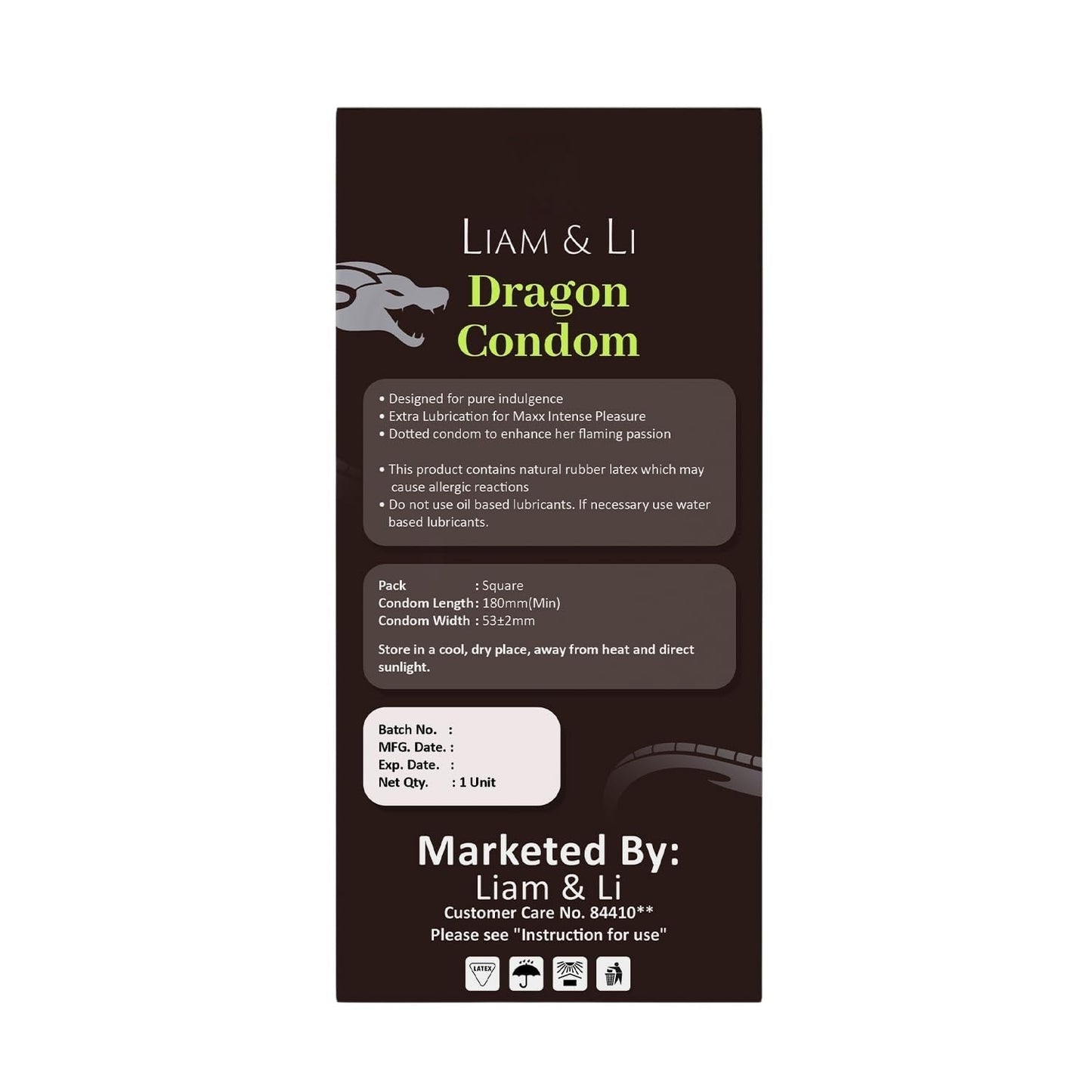LIAM & LI Premium Size Dragon 9 Inch Condom For Men | Dragon condom 9 inch big size 1 Pcs.