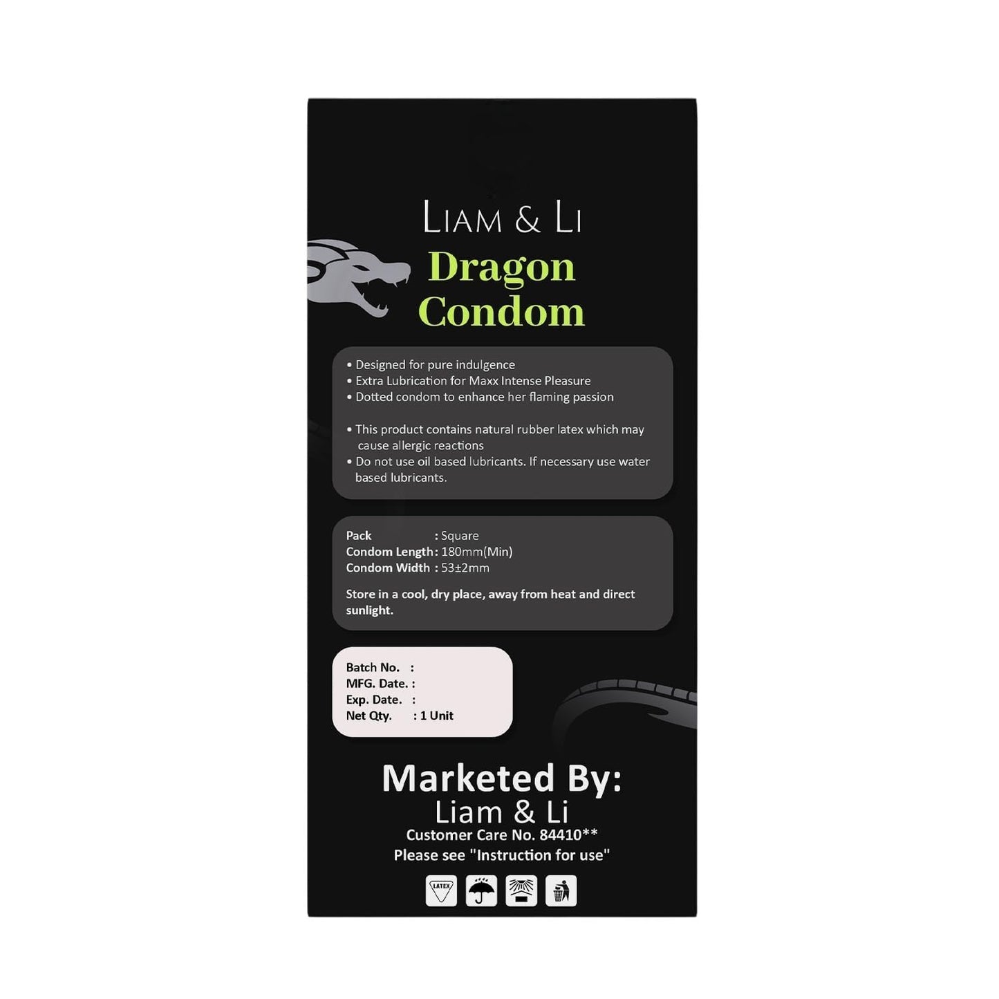 LIAM & LI Premium Size Dragon 9 Inch Condom For Men | Dragon condom 9 inch big size