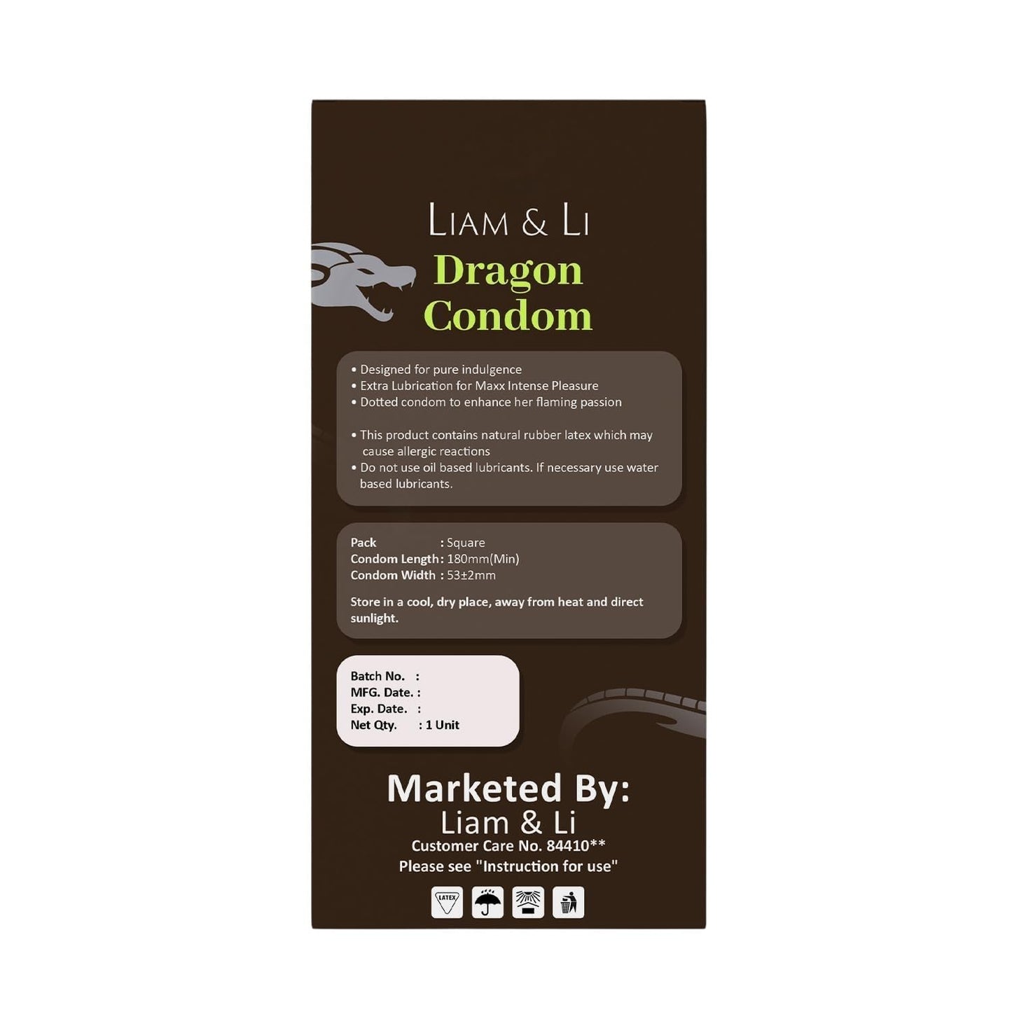 LIAM & LI Dragon Condoms, Skin Color 5 inch