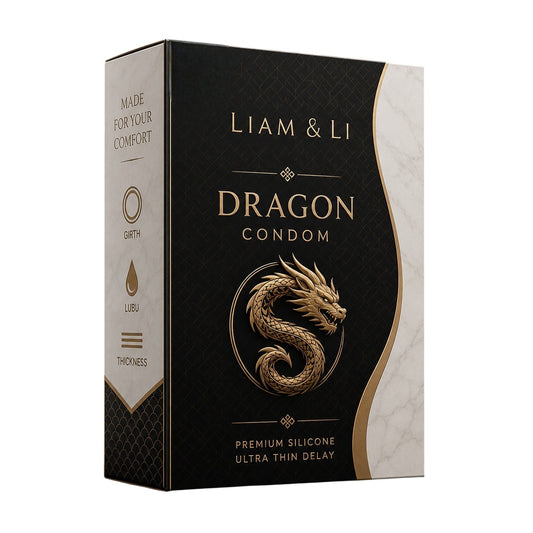 LIAM & LI Dragon Premium Condom, Ultra Thin Delay, Extra Large, Latex Free, Unscented