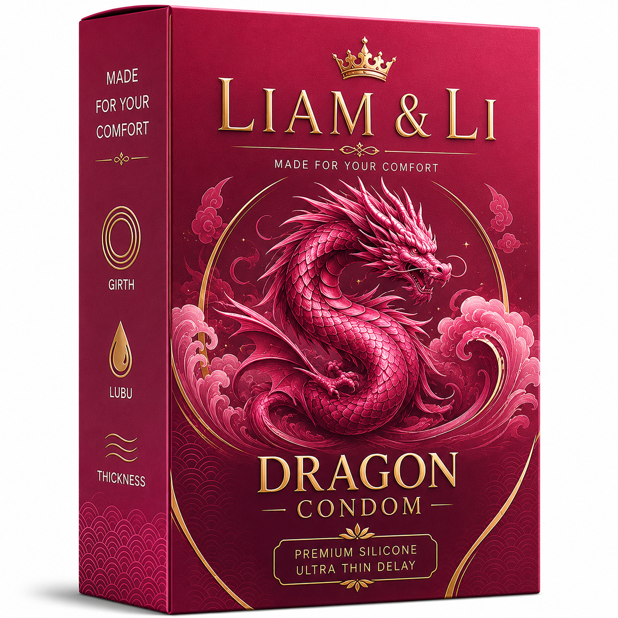 LIAM & LI Dragons Condom For Men 7-inch for regular use | Ultra Soft | Long Lasted | Extra Pleasure | Extra size (X-Condom)